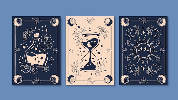 Vetor grátis ilustra??o de cartas celestiais desenhadas ?
