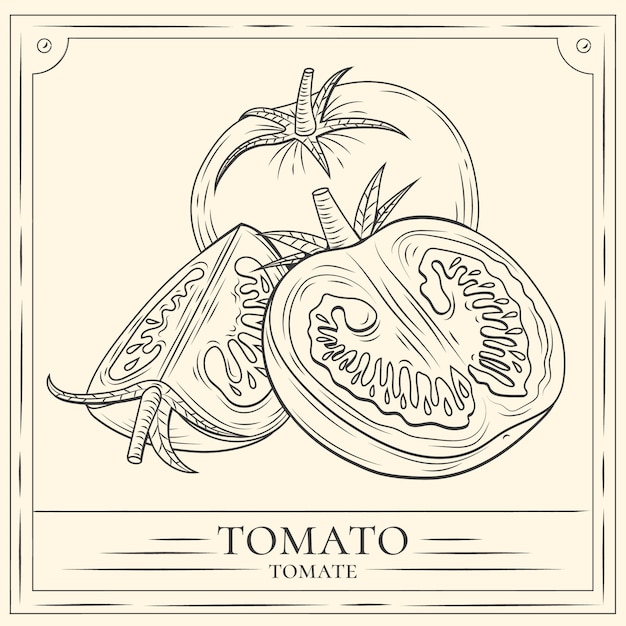 Vetor grátis ilustra??o de contorno de tomate desenhado ?