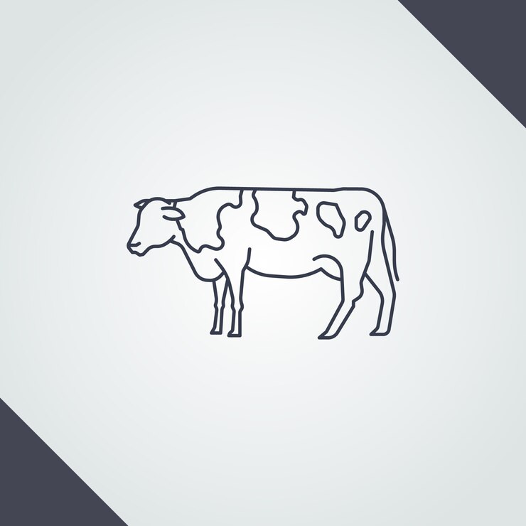 Vetor grátis ilustra??o de contorno de vaca desenhada ?