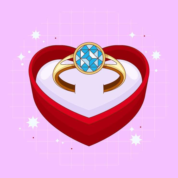 Vetor grátis ilustra??o de desenho animado de anel de diamante desenhado ?