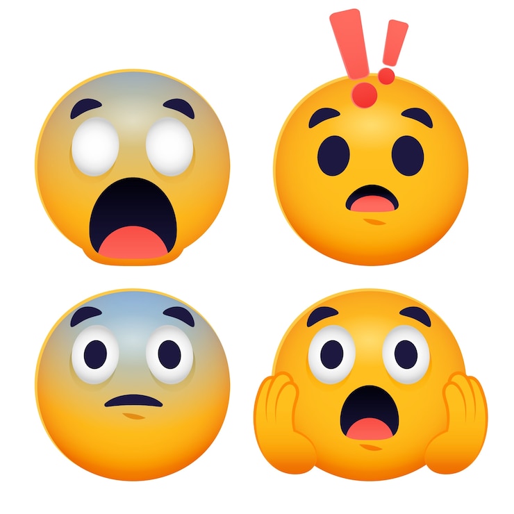 Vetor grátis ilustra??o de emoji chocado com gradiente