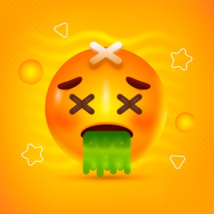 Vetor grátis ilustra??o de emoji de nojo gradiente