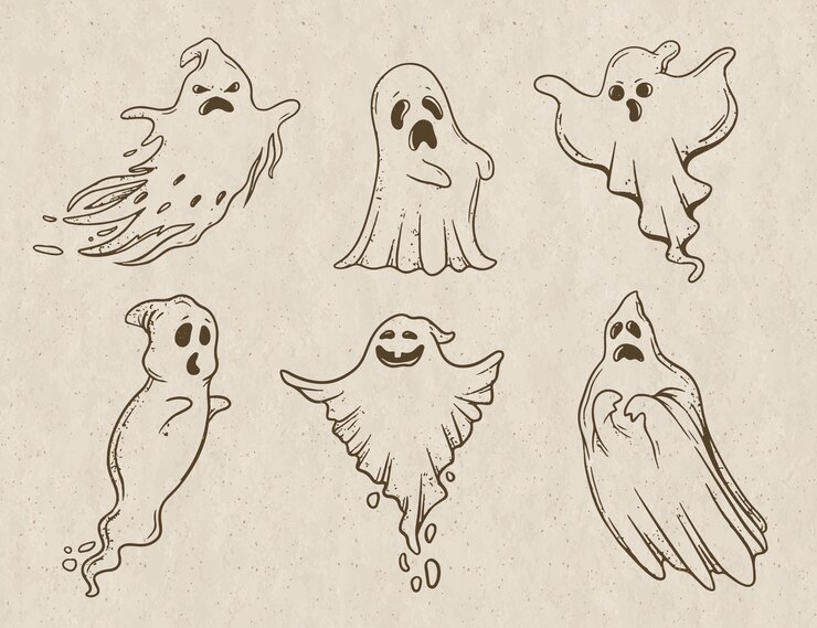 Vetor grátis ilustra??o de fantasma de halloween desenhada ?