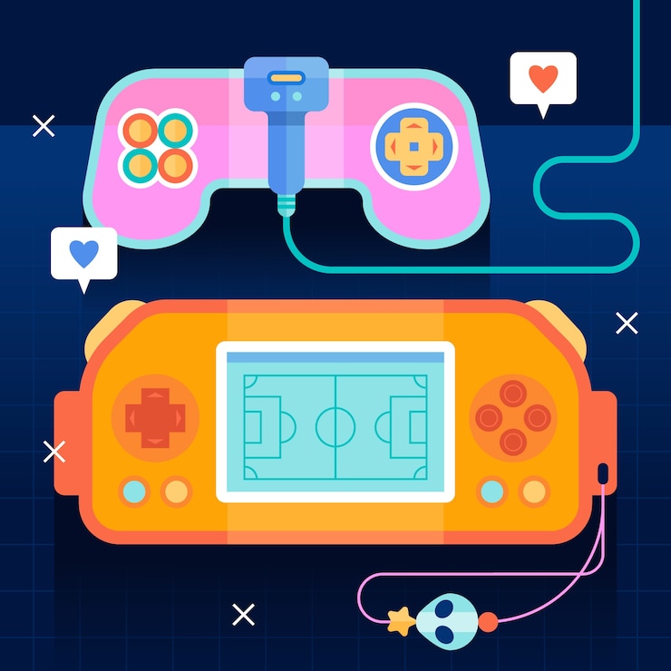 Vetor grátis ilustra??o de jogos retro de design plano
