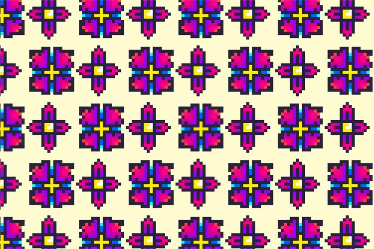 Vetor grátis ilustra??o de padr?o de pixel de design plano