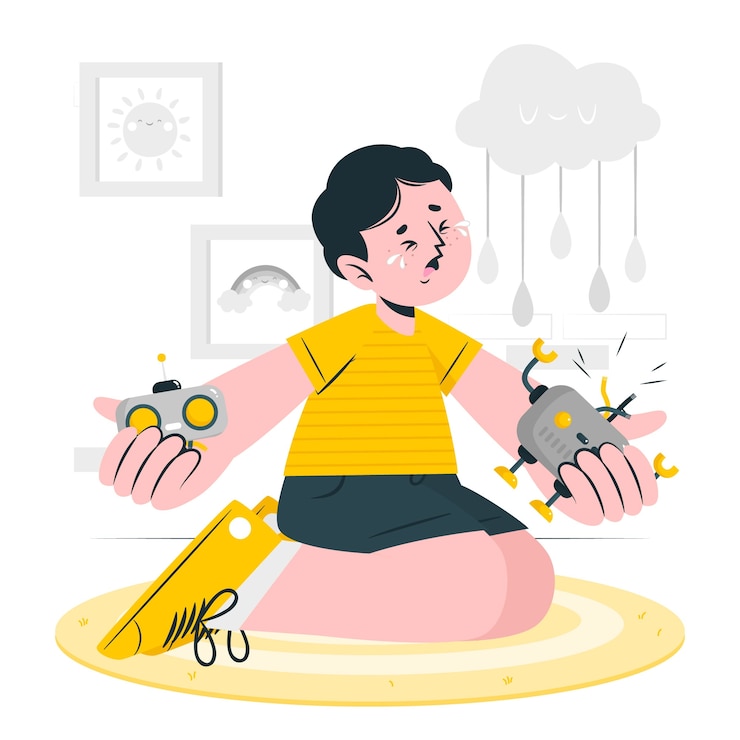 Vetor grátis ilustra??o do conceito de crian?a chorando