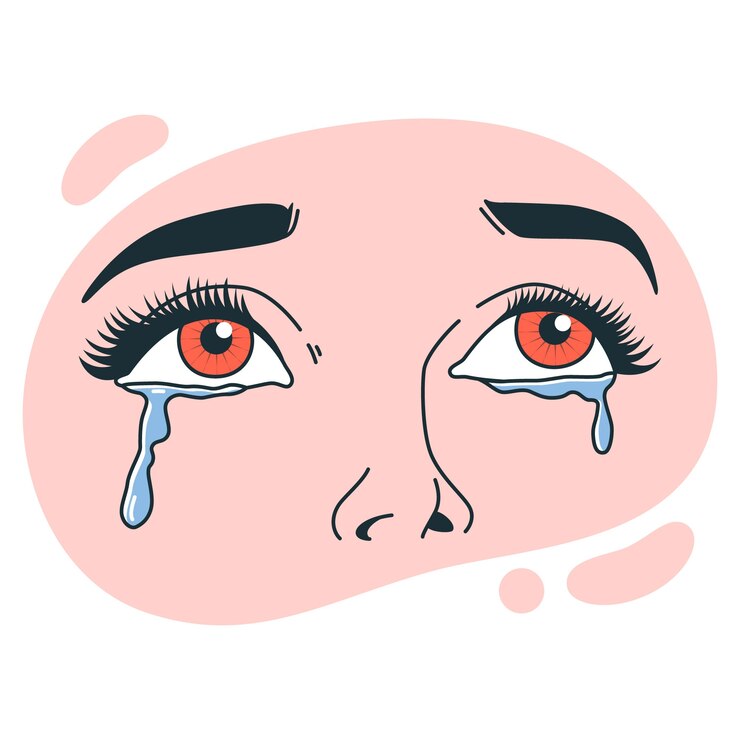 Vetor grátis ilustra??o do conceito de olhos chorando