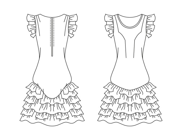 Vetor grátis ilustra??o do contorno do vestido desenhado ?