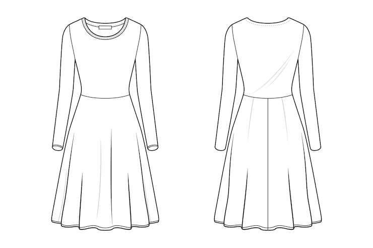 Vetor grátis ilustra??o do contorno do vestido desenhado ?