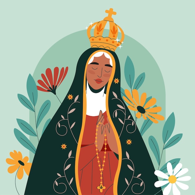 Ilustra??o plana nossa senhora aparecida