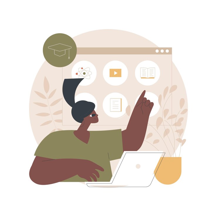 Vetor grátis ilustração abstrata da plataforma escolar online