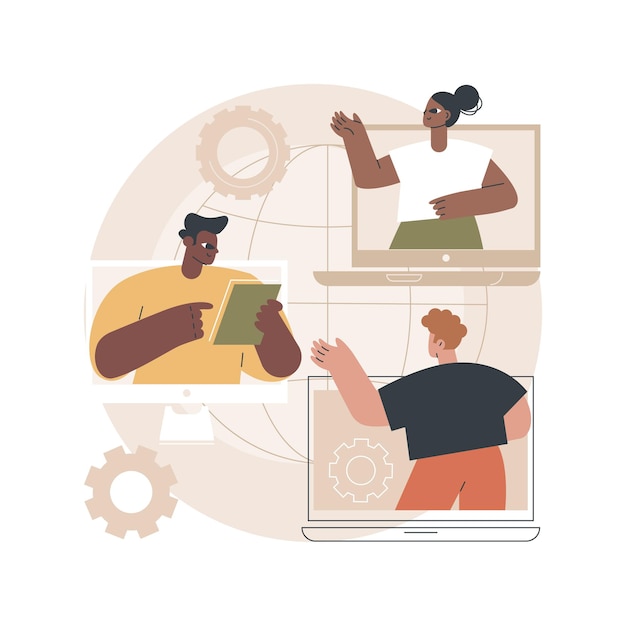 Ilustração abstrata de encontro online