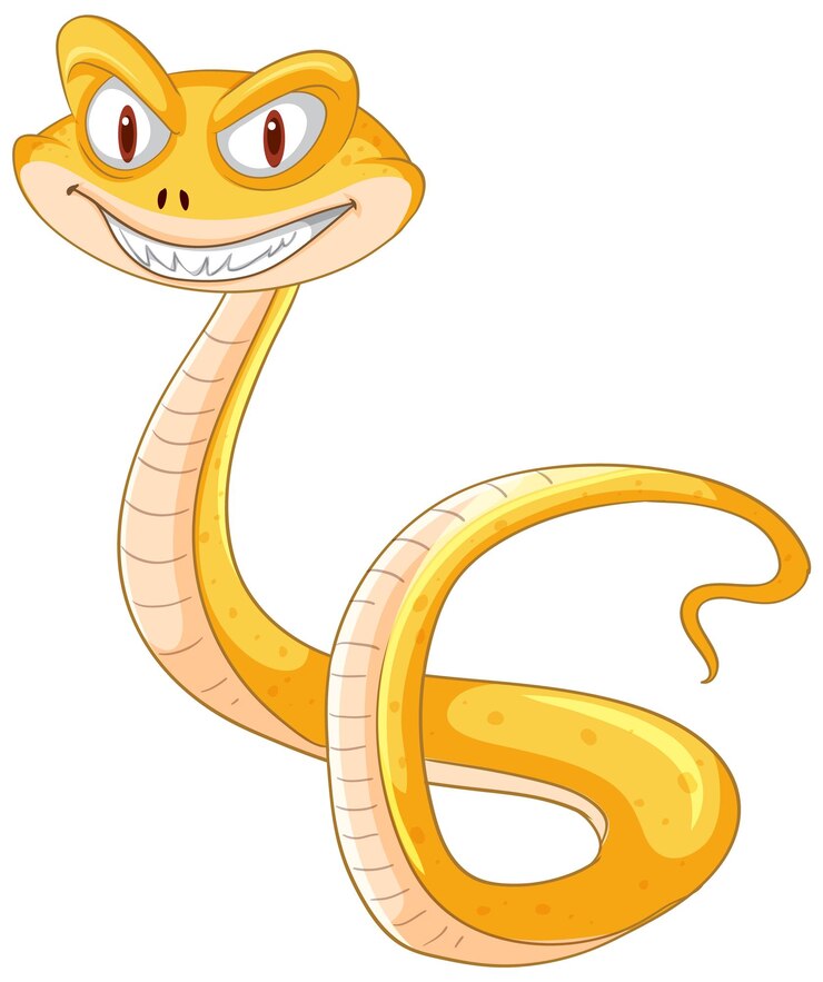 Vetor grátis ilustração alegre de uma cobra de desenho animado