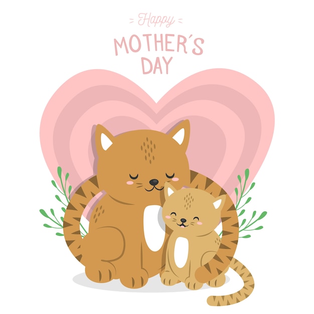 Ilustração animal para o conceito de dia das mães