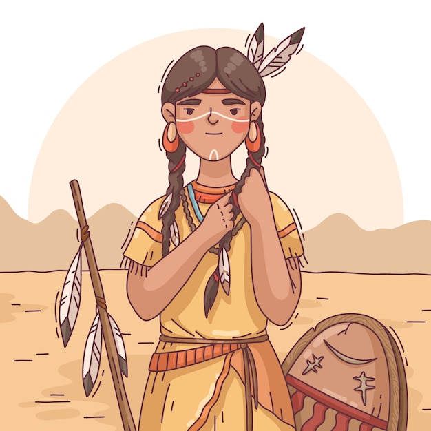 Vetor grátis ilustração apache desenhada a mão