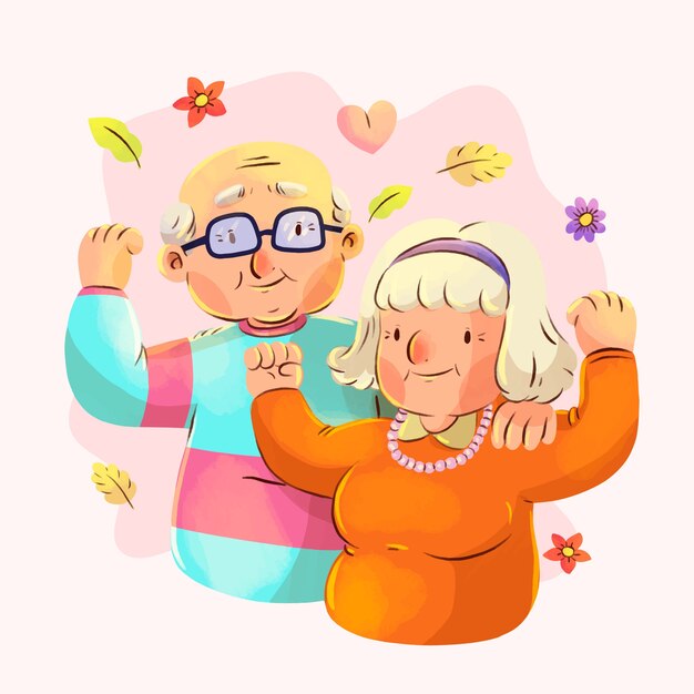 Senhoras Idosas Sendo Melhores Amigas Ilustração Vetorial De