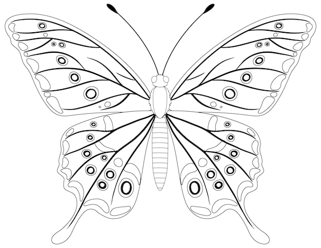 Vetor grátis ilustração artística elegante de linha de borboleta