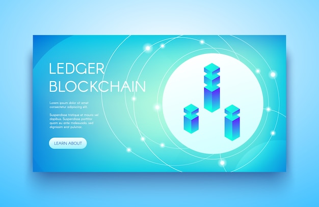 Vetor grátis ilustração blockchain ledger para criptomoeda ou ico e tecnologia api.