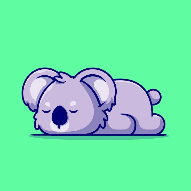 Vetor grátis ilustração bonito dos desenhos animados do coala dormindo.
