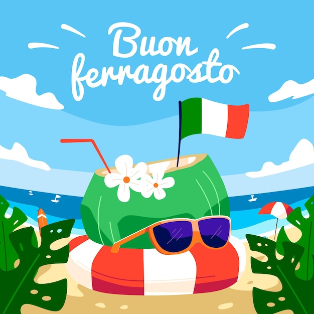 Ilustração buon ferragosto