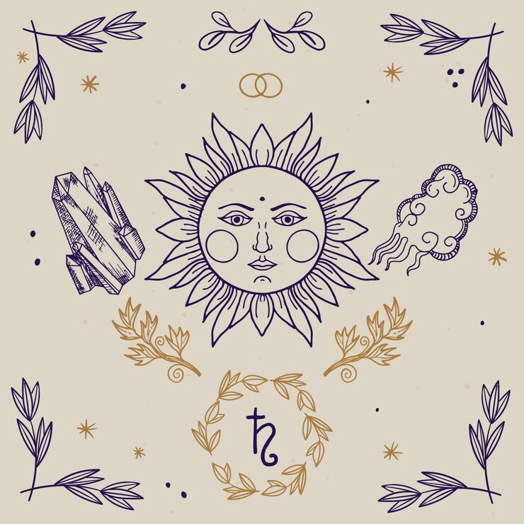 Vetor grátis ilustração celestial desenhada à mão.