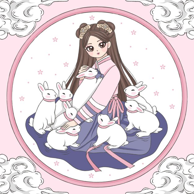 Ilustração chuseok desenhada a mão