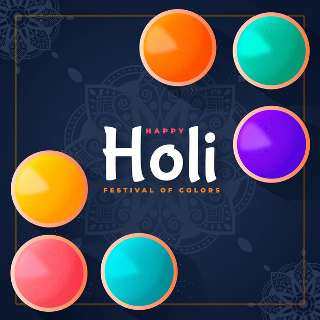 Ilustração colorida de holi gulal desenhada à mão