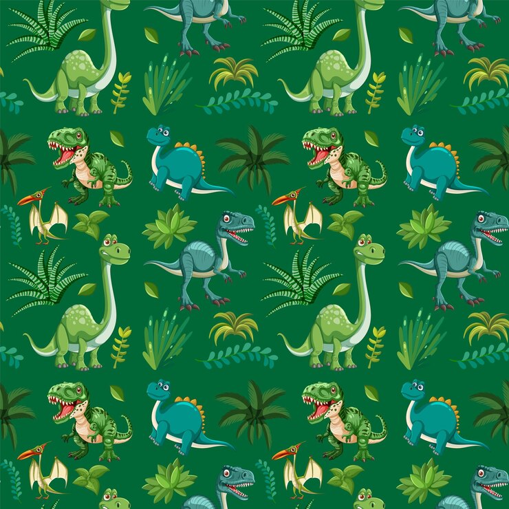 Vetor grátis ilustração colorida de padrões de dinossauros