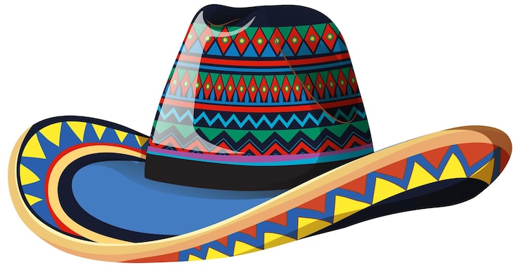 Vetor grátis ilustração colorida do sombrero mexicano