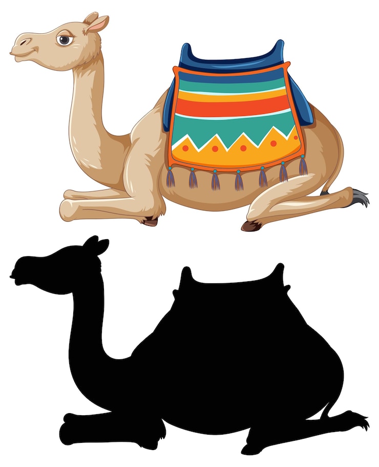 Vetor grátis ilustração colorida do vetor de camelo