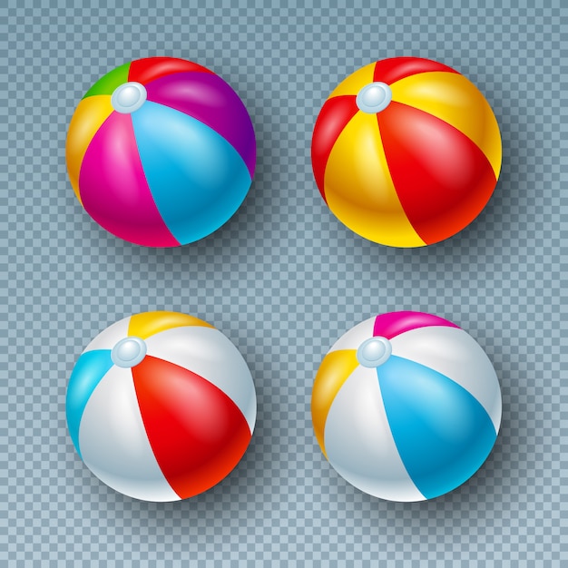 Bolas Coloridas Isoladas No Fundo Branco. Bolas Brilhantes De Plástico  Infantil Em Cores Diferentes. Elemento Do Jogo Para O Campo De Jogos.  Ilustração Do Vetor. Ilustraciones svg, vectoriales, clip art vectorizado  libre