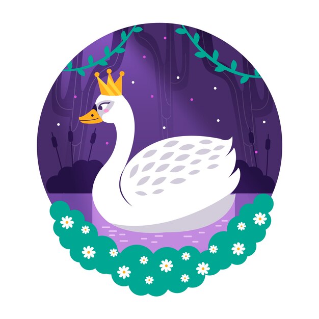 Ilustração com tema princesa cisne