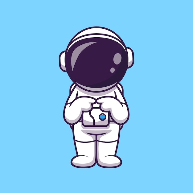 Vetor grátis ilustração confusa dos desenhos animados do astronauta. conceito de tecnologia da ciência isolado. estilo flat cartoon