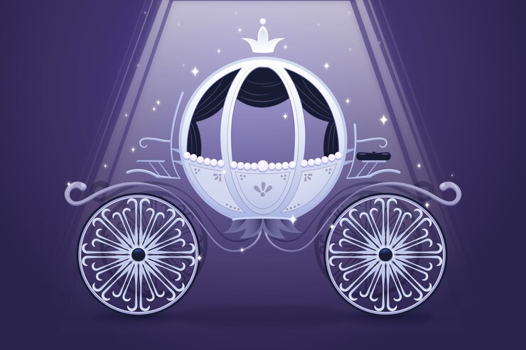 Vetor grátis ilustração criativa da carruagem elegante conto de fadas