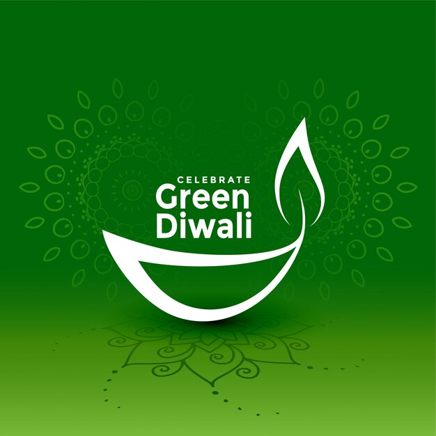 Ilustração criativa do conceito de diwali verde diya