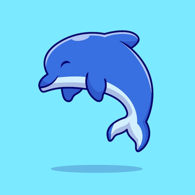 Vetor grátis ilustração cute dolphin cartoon