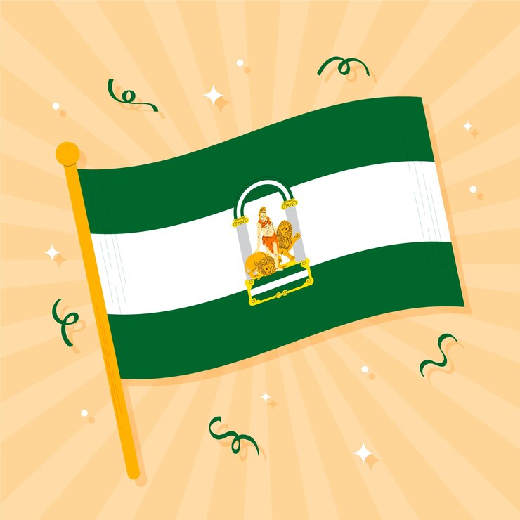 Vetor grátis ilustração da bandeira da andaluzia desenhada à mão