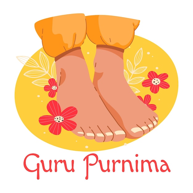 Vetor grátis ilustração da celebração do guru purnima