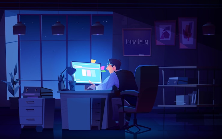 Vetor grátis ilustração da cena do dia de trabalho dos desenhos animados