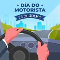 Vetor grátis ilustração da comemoração do dia do motorista