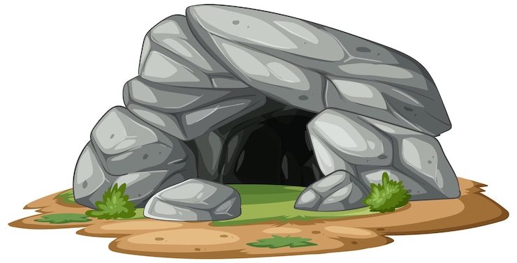 Vetor grátis ilustração da entrada da caverna rochosa