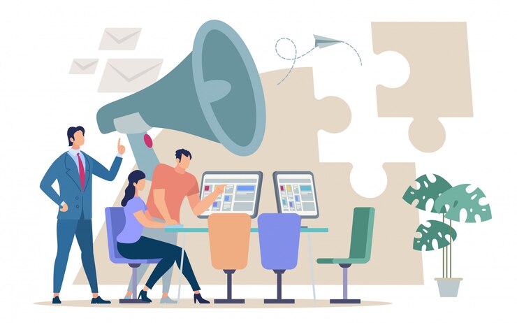 Vetor grátis ilustração da equipe de gerenciamento cartoon flat.