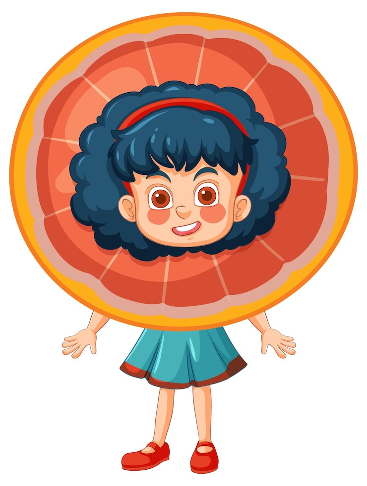 Vetor grátis ilustração da garota com a roupa de toranja