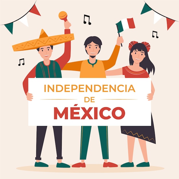 Vetor grátis ilustração da independência do méxico