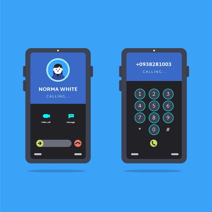 Vetor grátis ilustração da interface da tela de chamadas