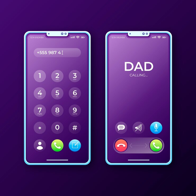 Vetor grátis ilustração da interface da tela de chamadas