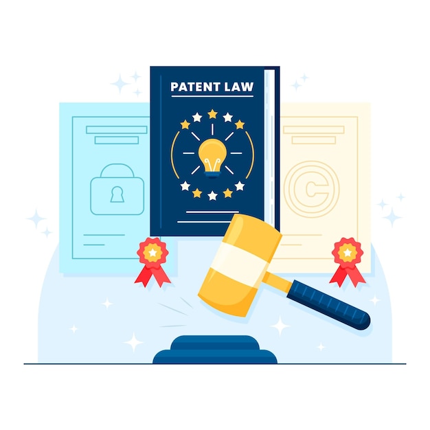 Vetor grátis ilustração da lei de patentes