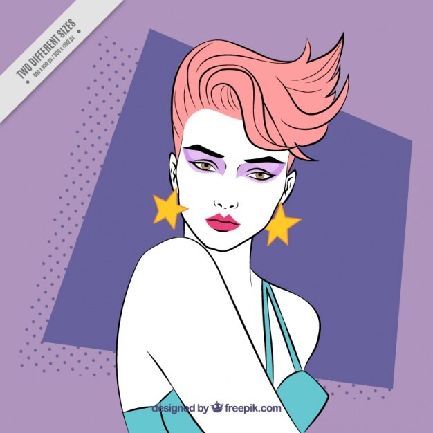 Vetor grátis ilustração da mulher dos anos oitenta