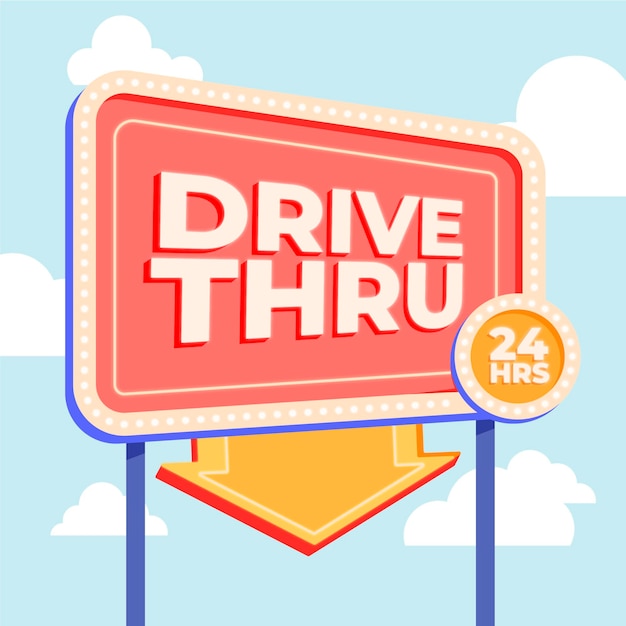 Ilustração da placa de drive thru