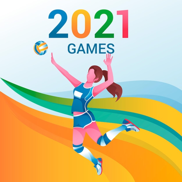 Vetor grátis ilustração de 2021 de jogos de esporte gradiente